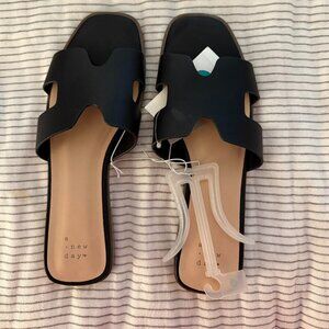 A New Day Women's Black and Navy Sandals